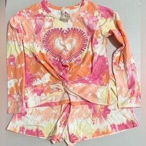 Jenna & Jessie Girl's Tie-Dye Short Set.